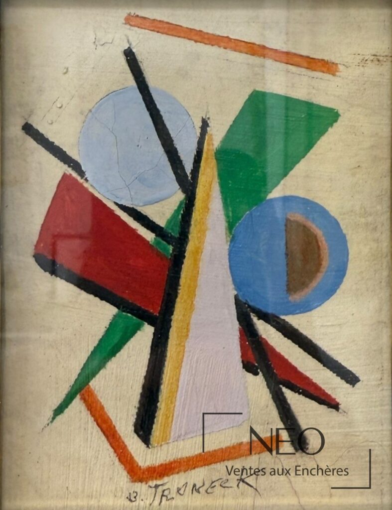 Composition géométrique d'Oscar Troneck peinte sur toile
