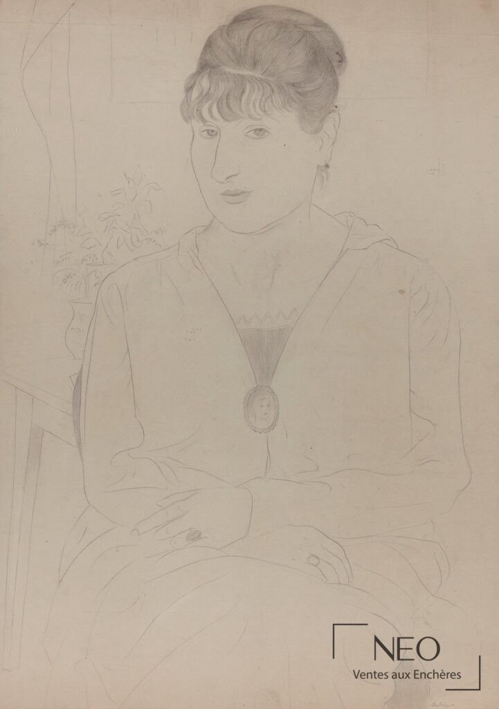 Portrait de femme au crayon graphite sur papier