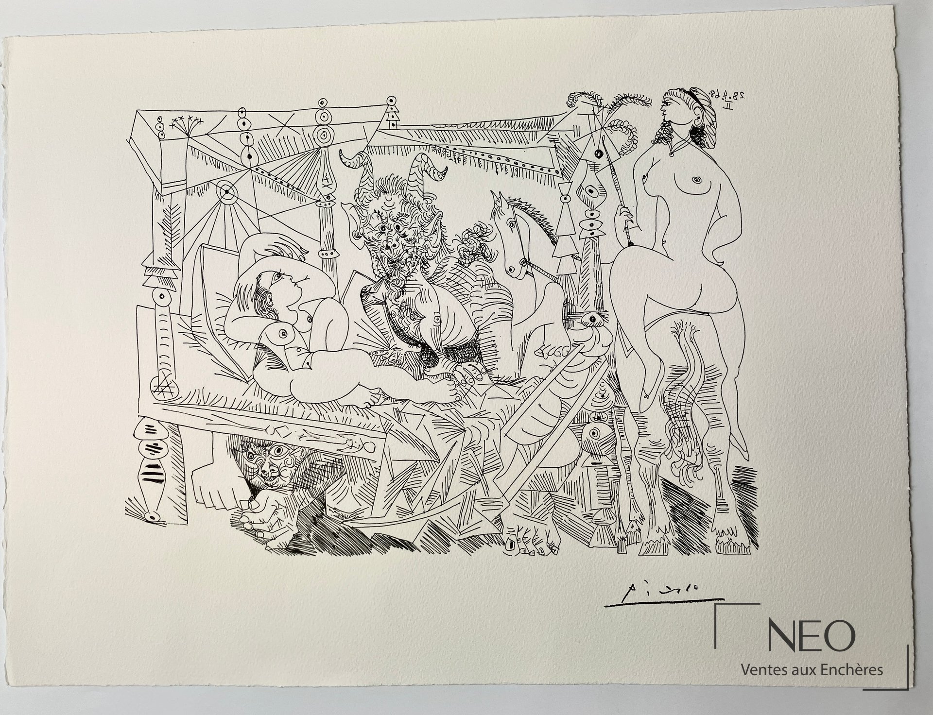 D&rsquo;après Pablo Picasso, Composition 10.6.68.II, lithographie sur papier