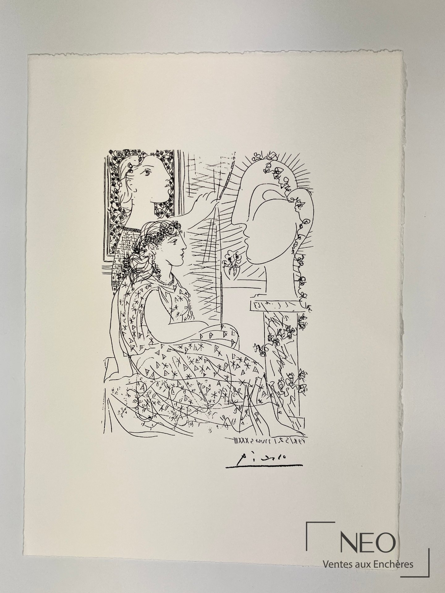 D’après Pablo Picasso Composition – Paris 21 mars XXXIII, lithographie sur papier