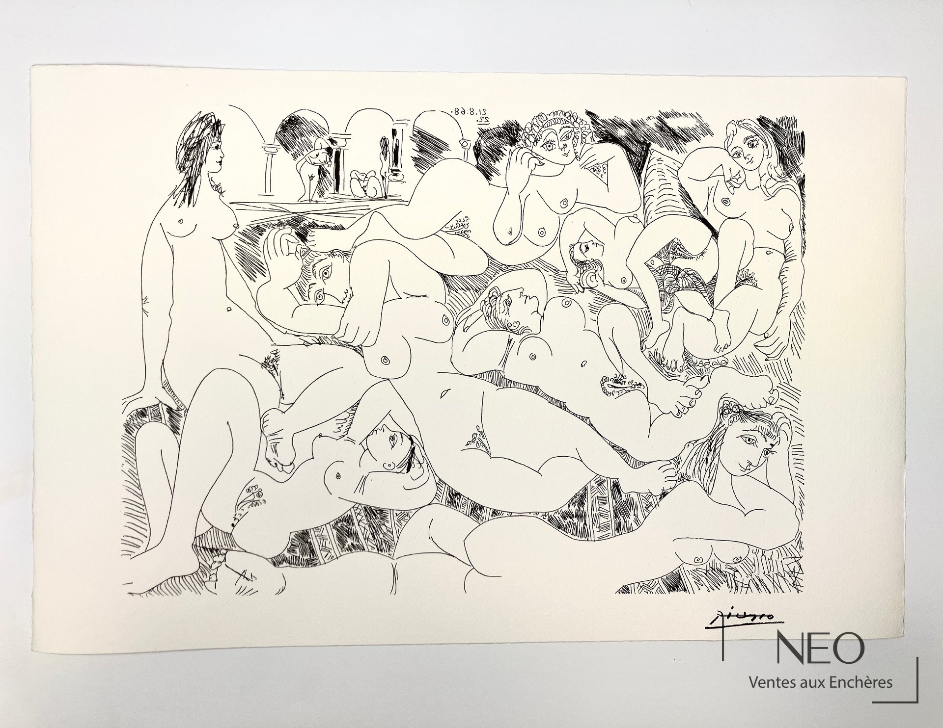 Pablo Picasso Composition – 21.8.68.22, lithographie sur papier
