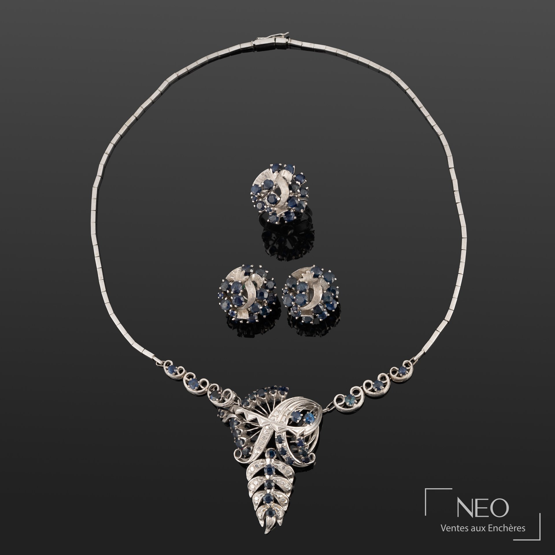 Parure en argent composée d’un collier