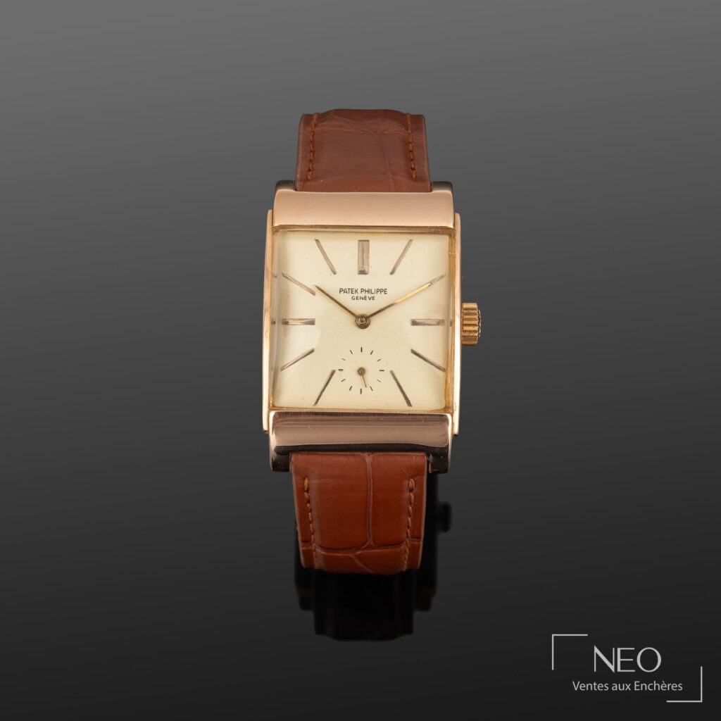 Montre bracelet Patek Philippe rectangulaire en or rose
