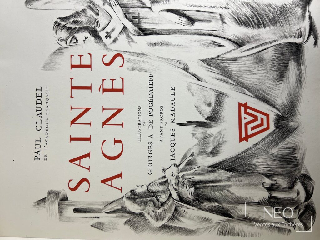 Couverture de Sainte Agnès de Paul Claudel avec illustration et titre en rouge