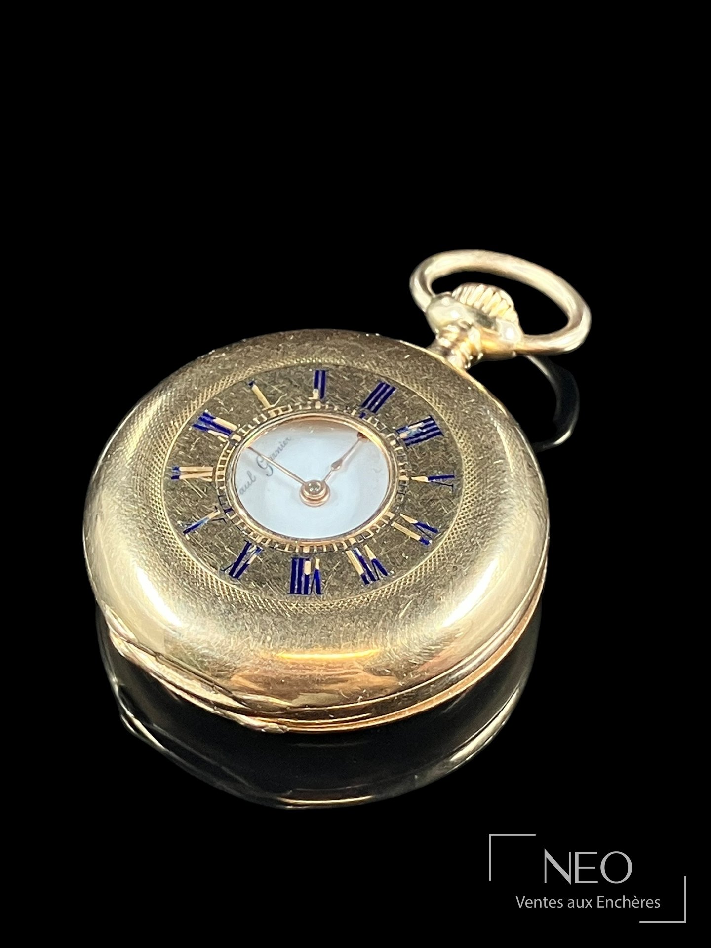 Paul Garnier à Paris montre de col savonette en or jaune 18 carats