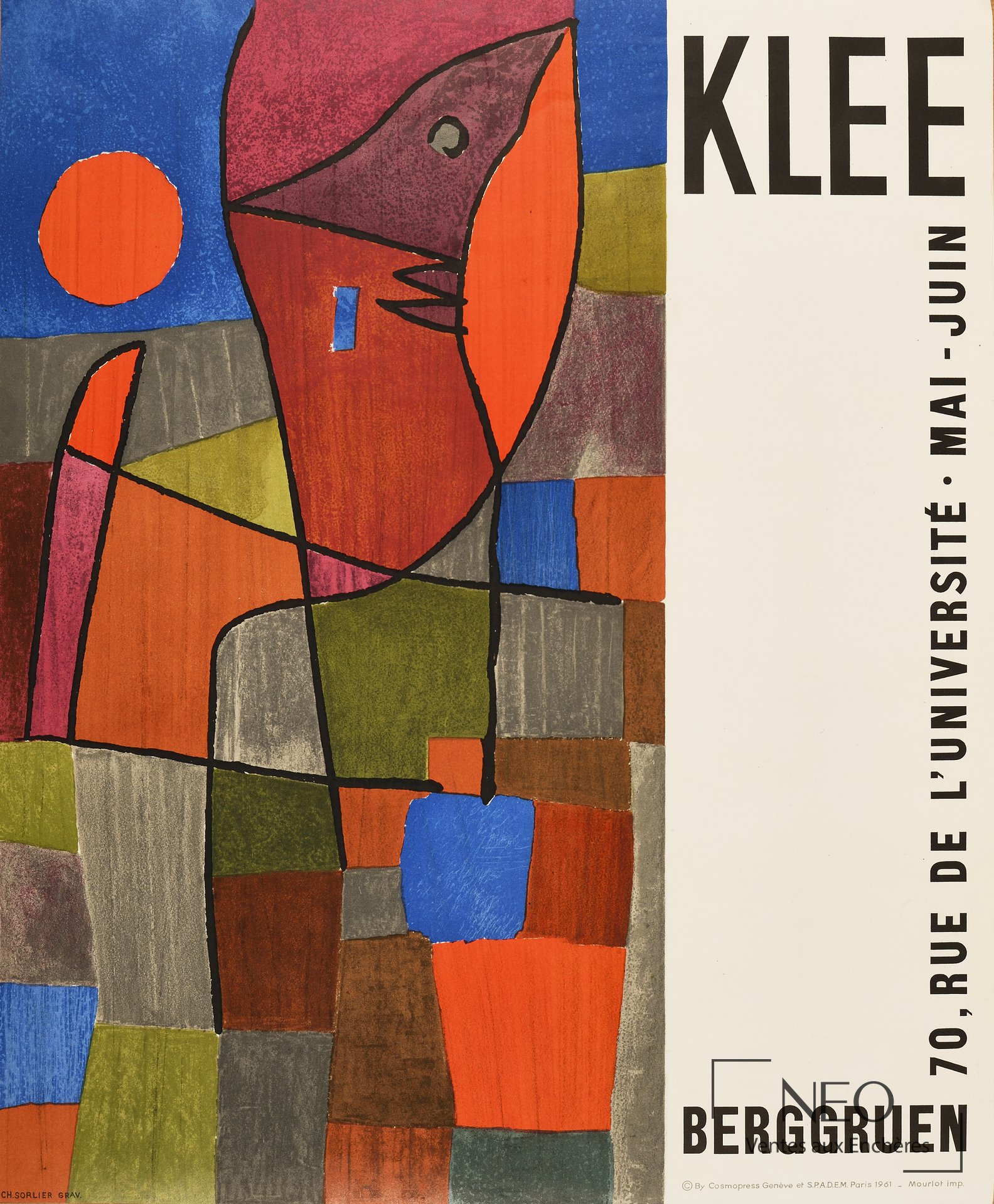 Affiche d'exposition Galerie Berggruen d'après Paul Klee