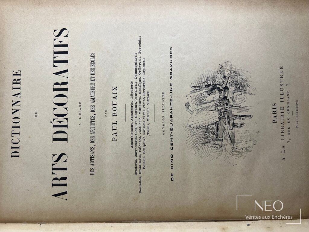Page de titre du Dictionnaire des Arts Décoratifs de Paul Rouaix