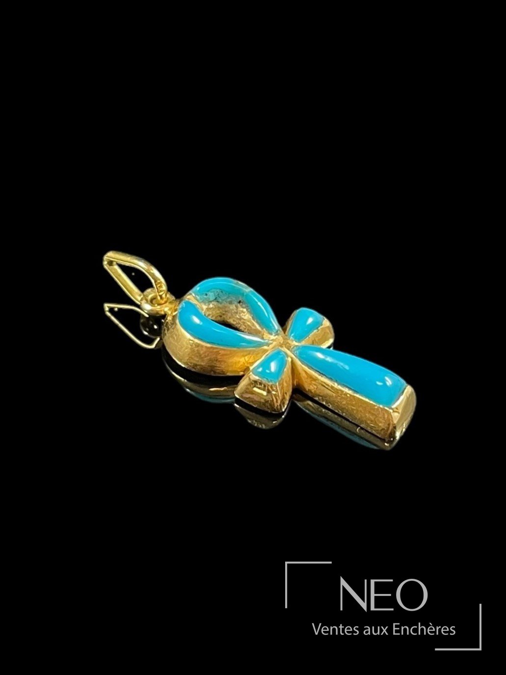 Pendentif en or jaune 18 carats en forme de croix Ankh