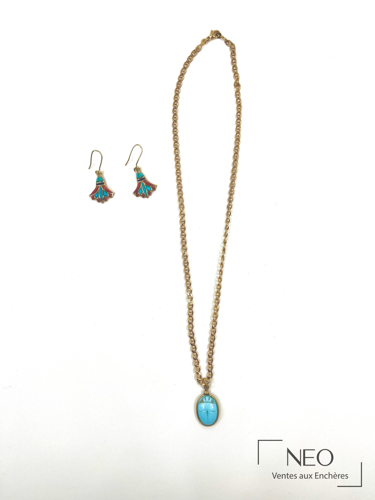 Ensemble de bijoux avec pendentif turquoise