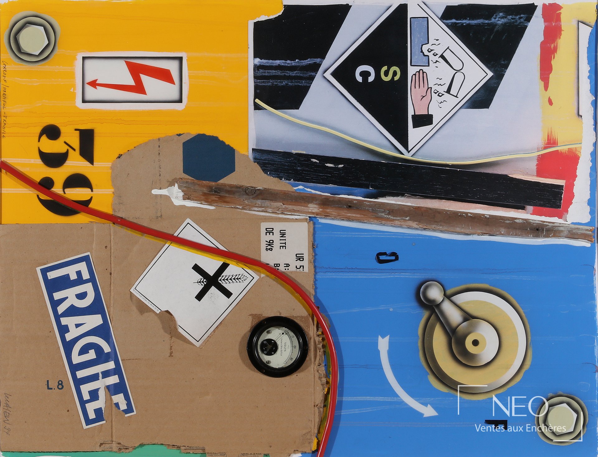 Composition de Peter Klasen mêlant collages
