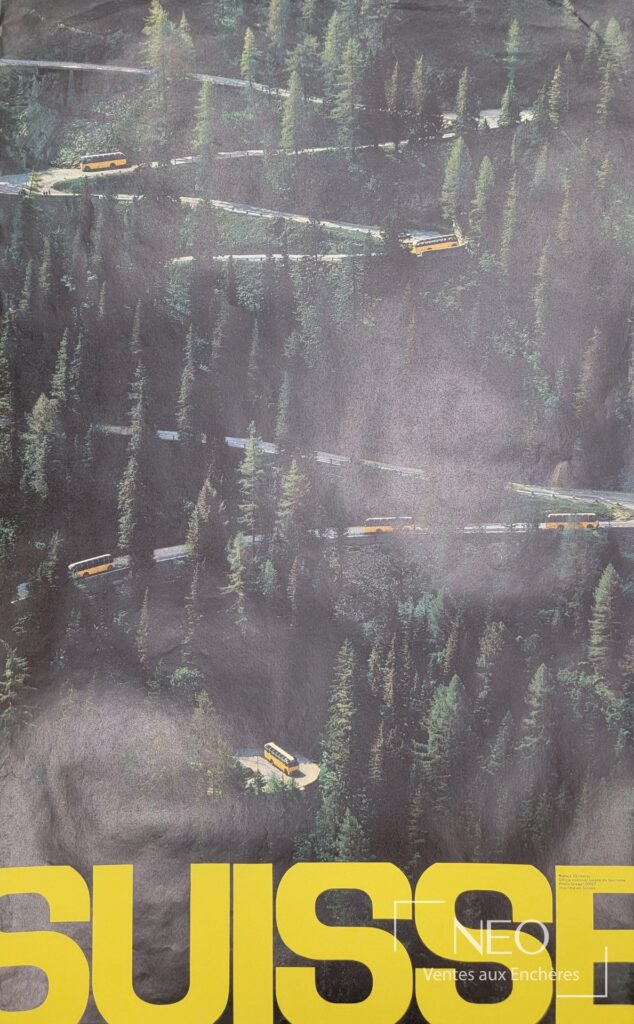 Affiche de Philipp Giegel représentant une route sinueuse dans une forêt de montagne