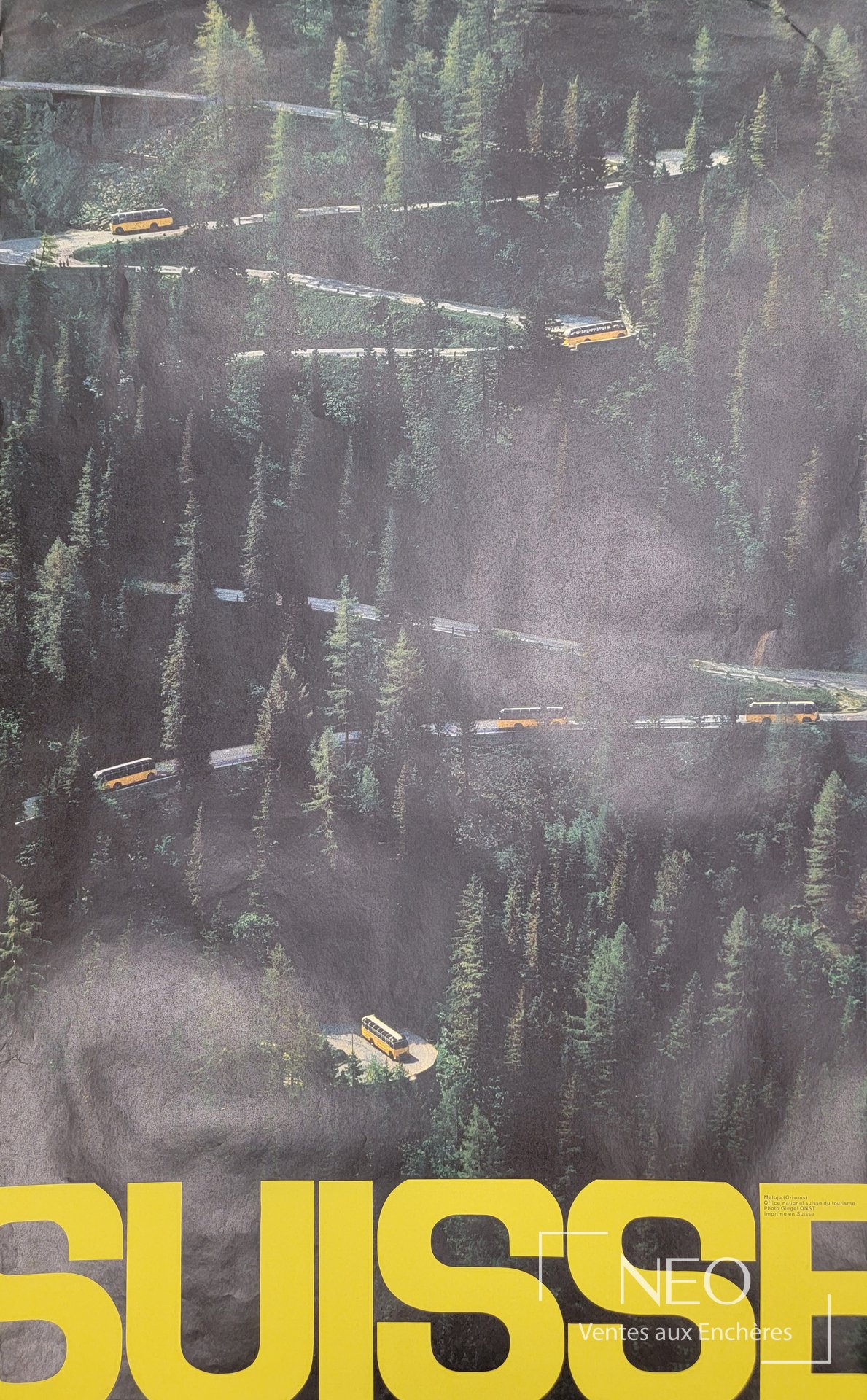 Affiche de Philipp Giegel représentant une route sinueuse dans une forêt de montagne
