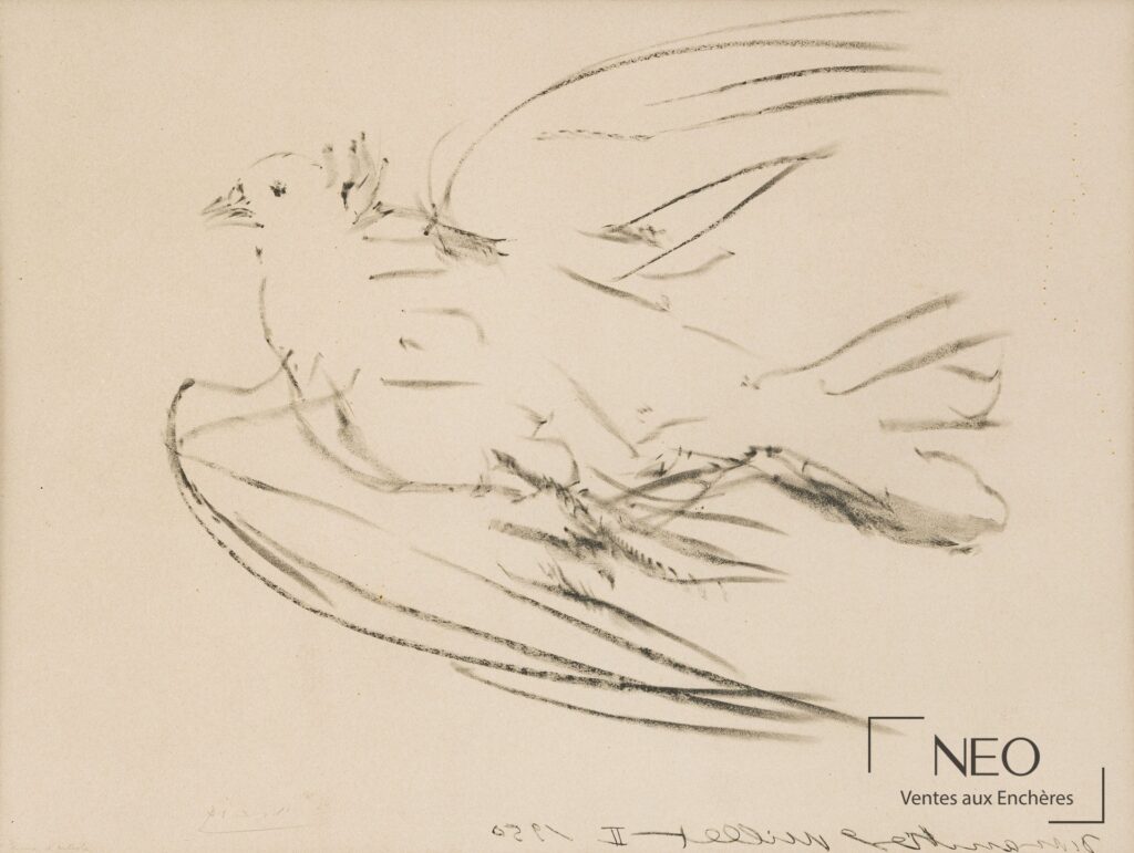 Estampe de Pablo Picasso représentant une colombe