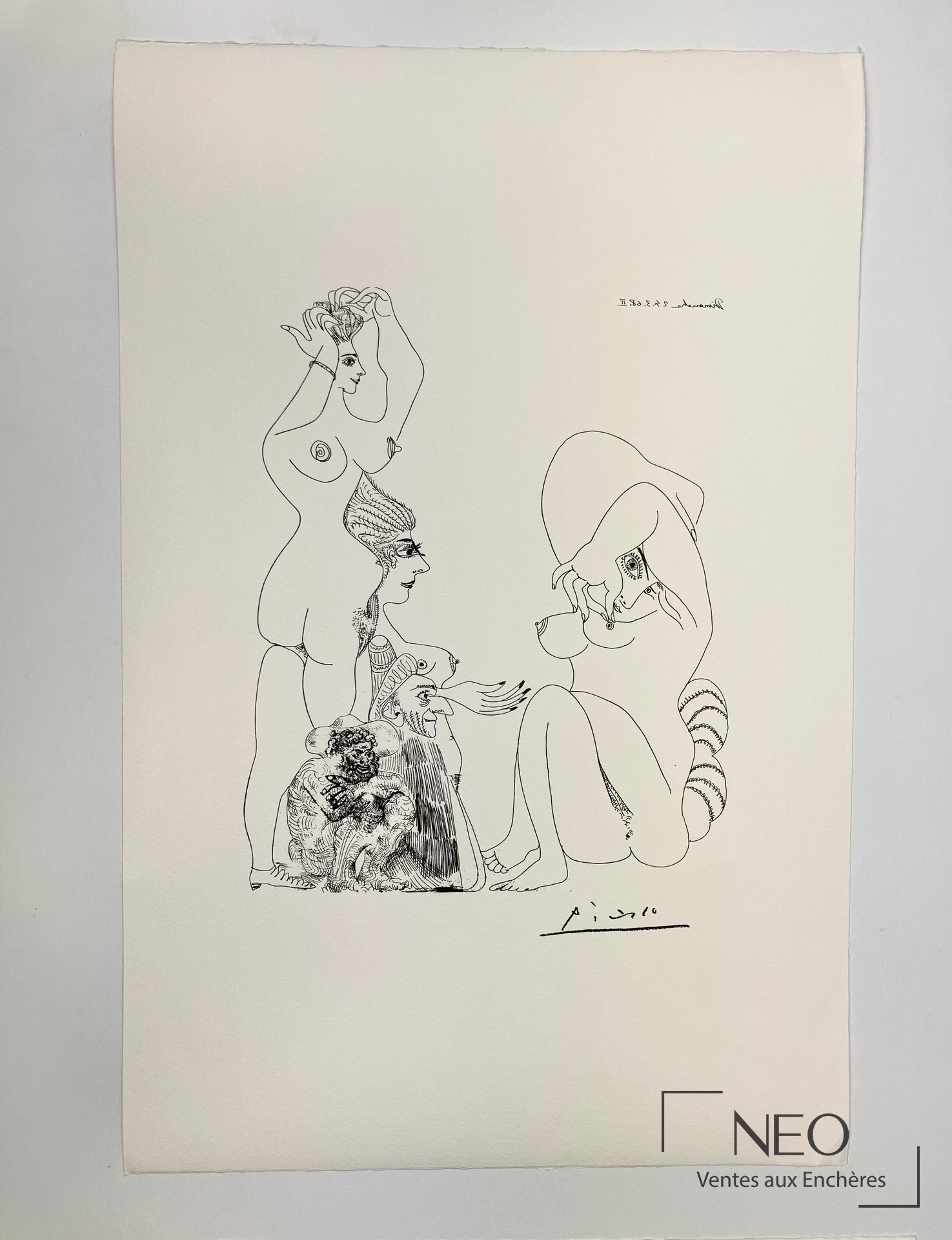 D’après Pablo Picasso, Composition – Dimanche 24.3.68.II, lithographie sur papier