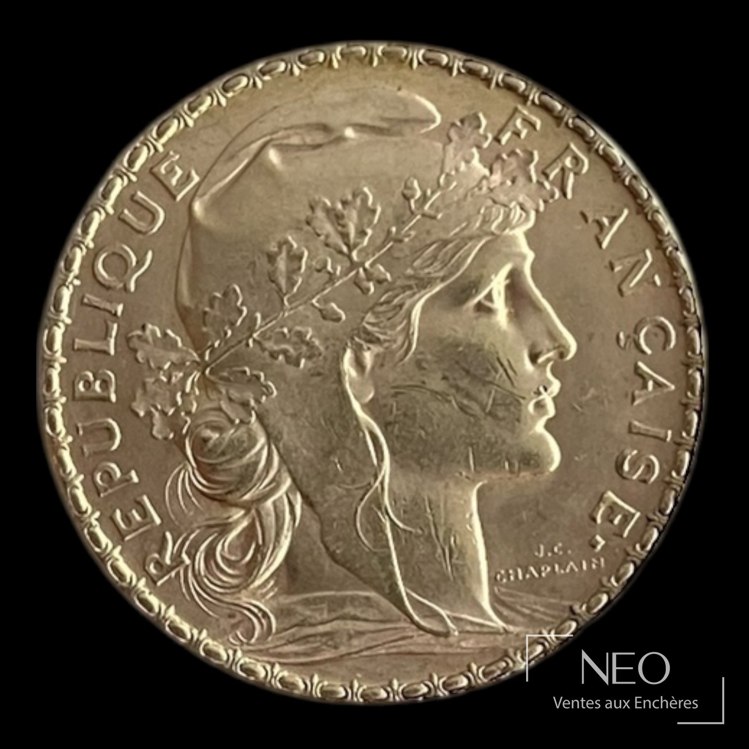 Pièce 20 francs Marianne au coq 1914