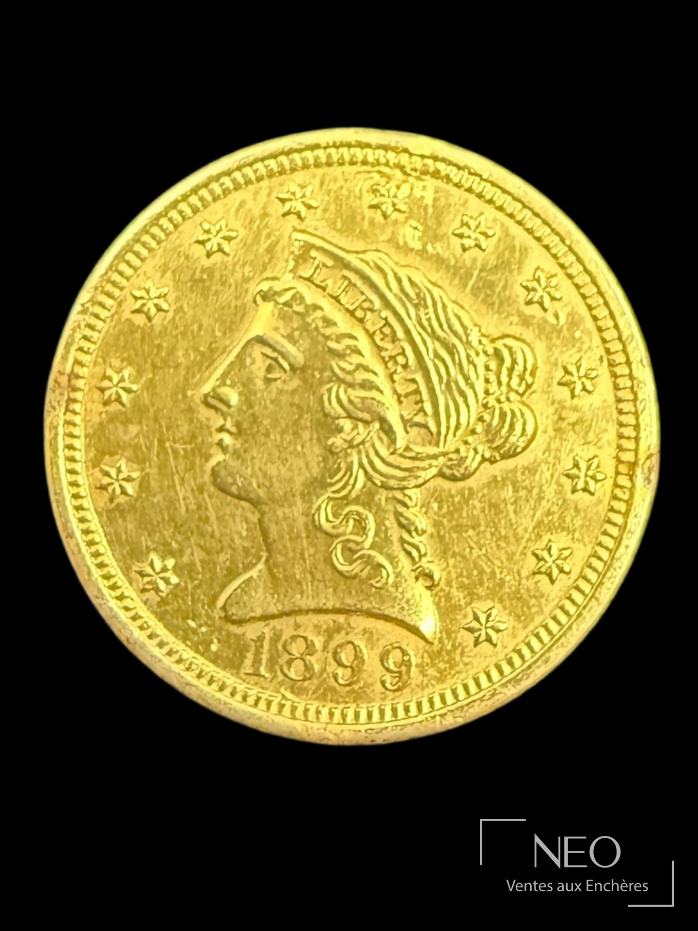 Avers d'une pièce américaine en or Liberty Head datée 1899.