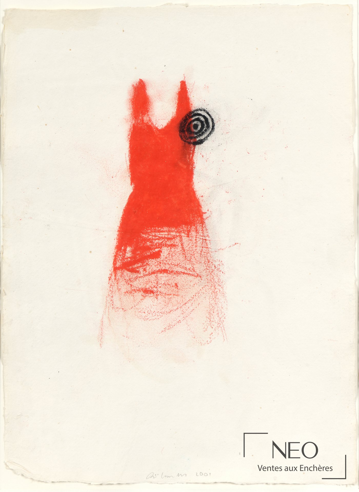 Technique mixte sur papier de Piero Pizzi Cannella