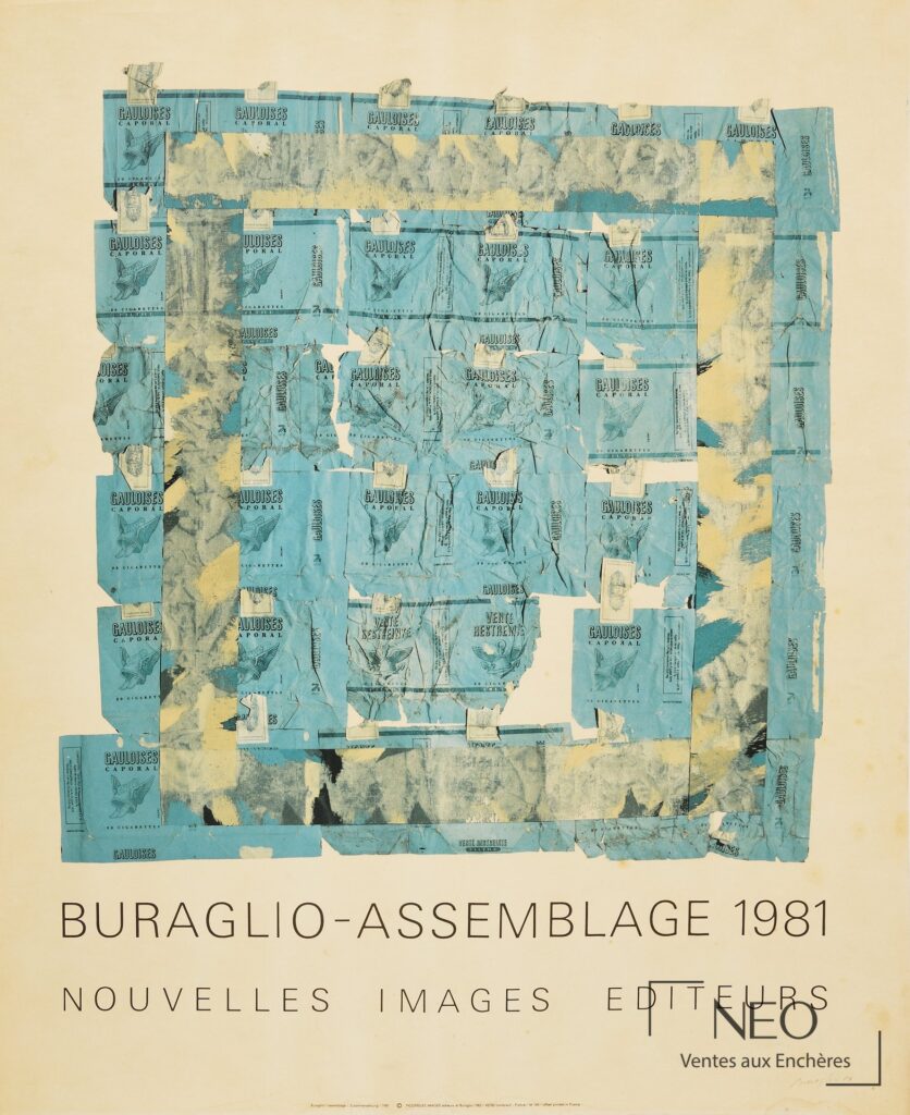 Affiche d'exposition Buraglio-Assemblage de Pierre Buraglio
