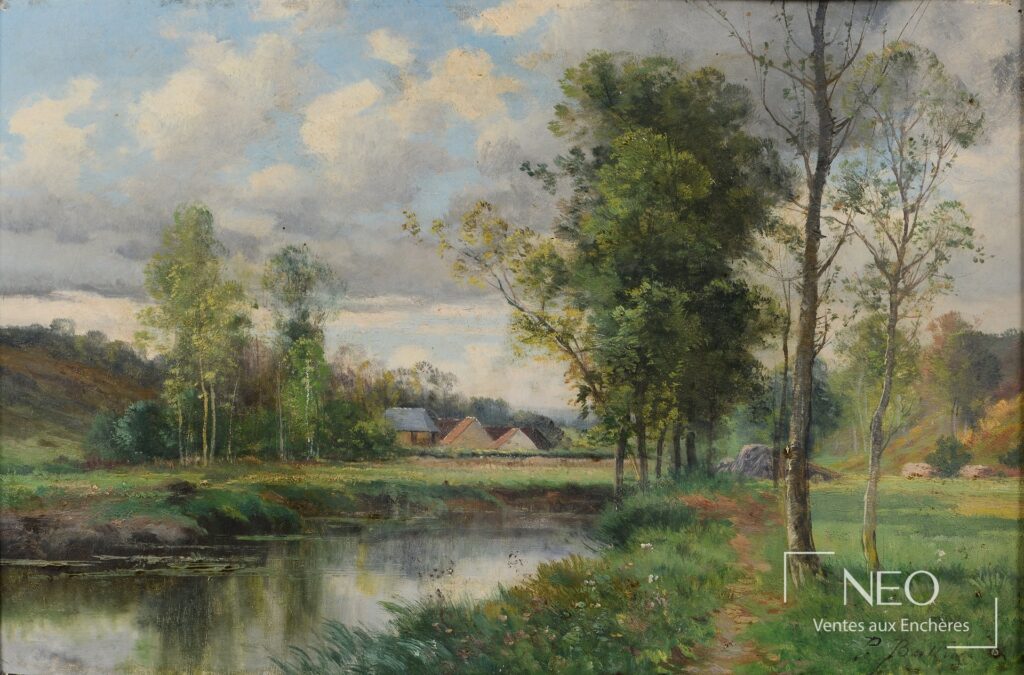 Paysage lacustre de Pierre Ernest Ballue