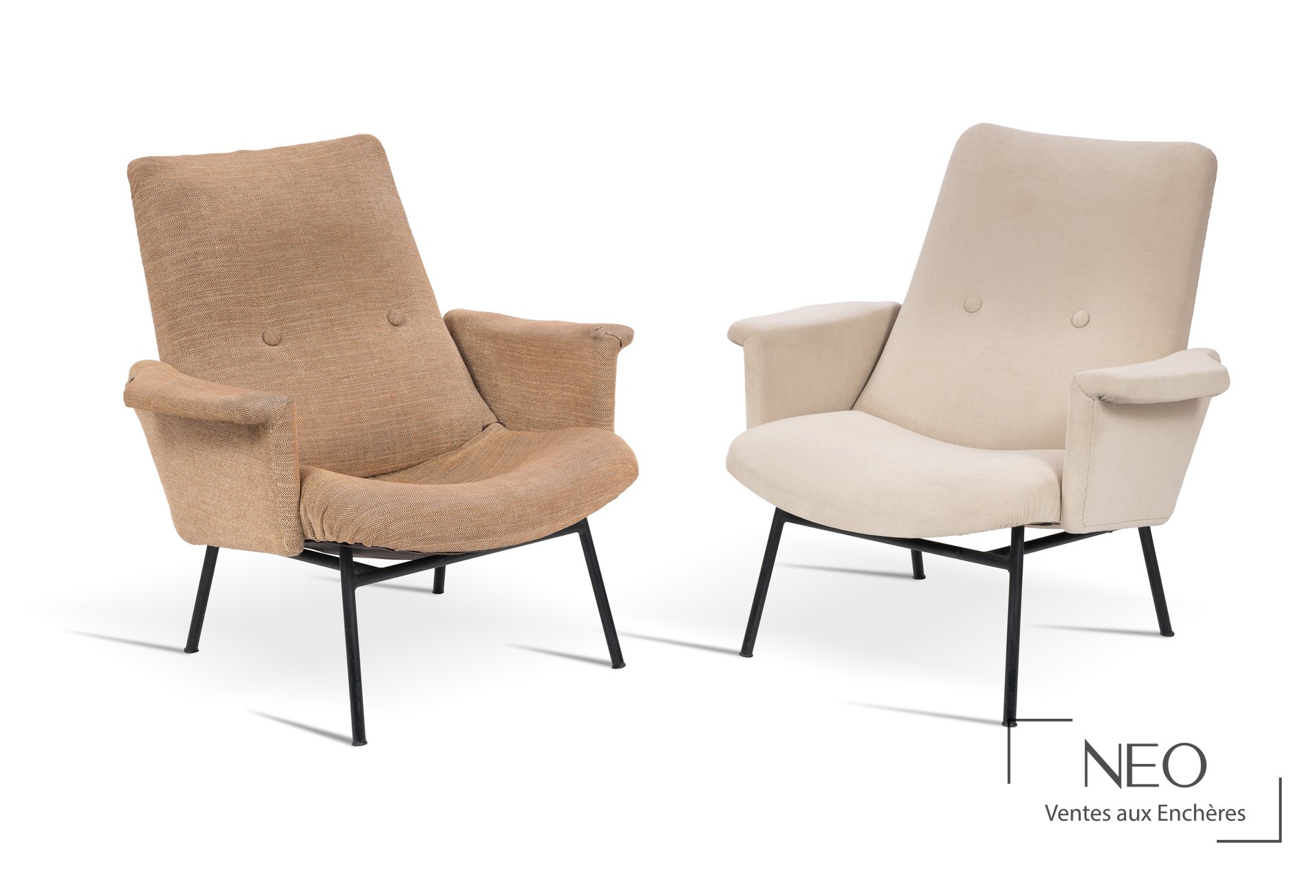 Pierre Guariche SK 660, suite de deux fauteuils, circa 1955