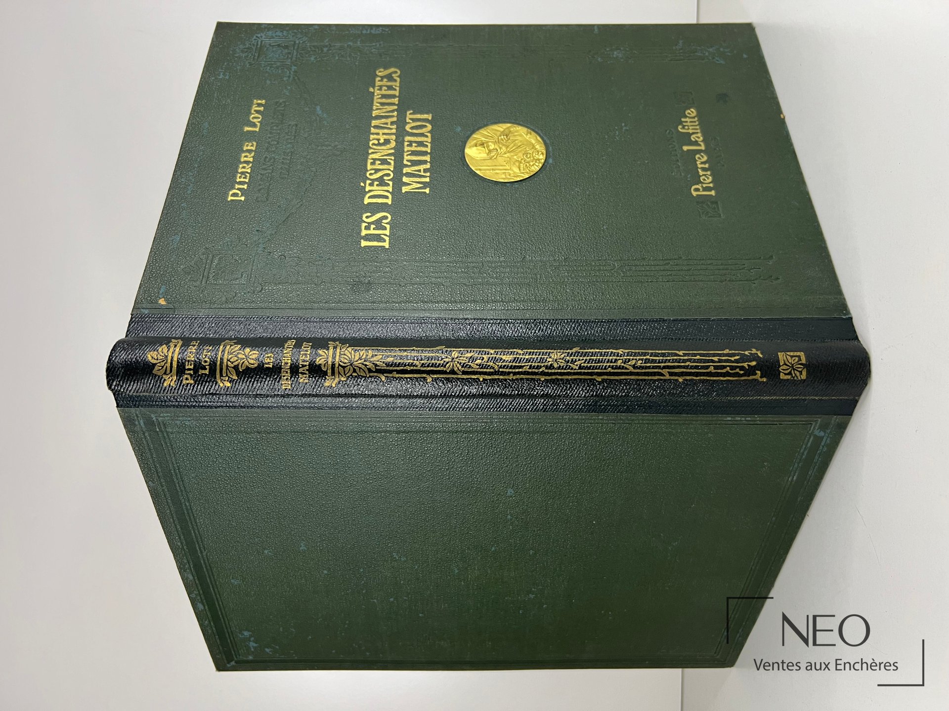 Couverture verte ornée de dorures avec le titre Les désenchantées - Matelot de Pierre Loti