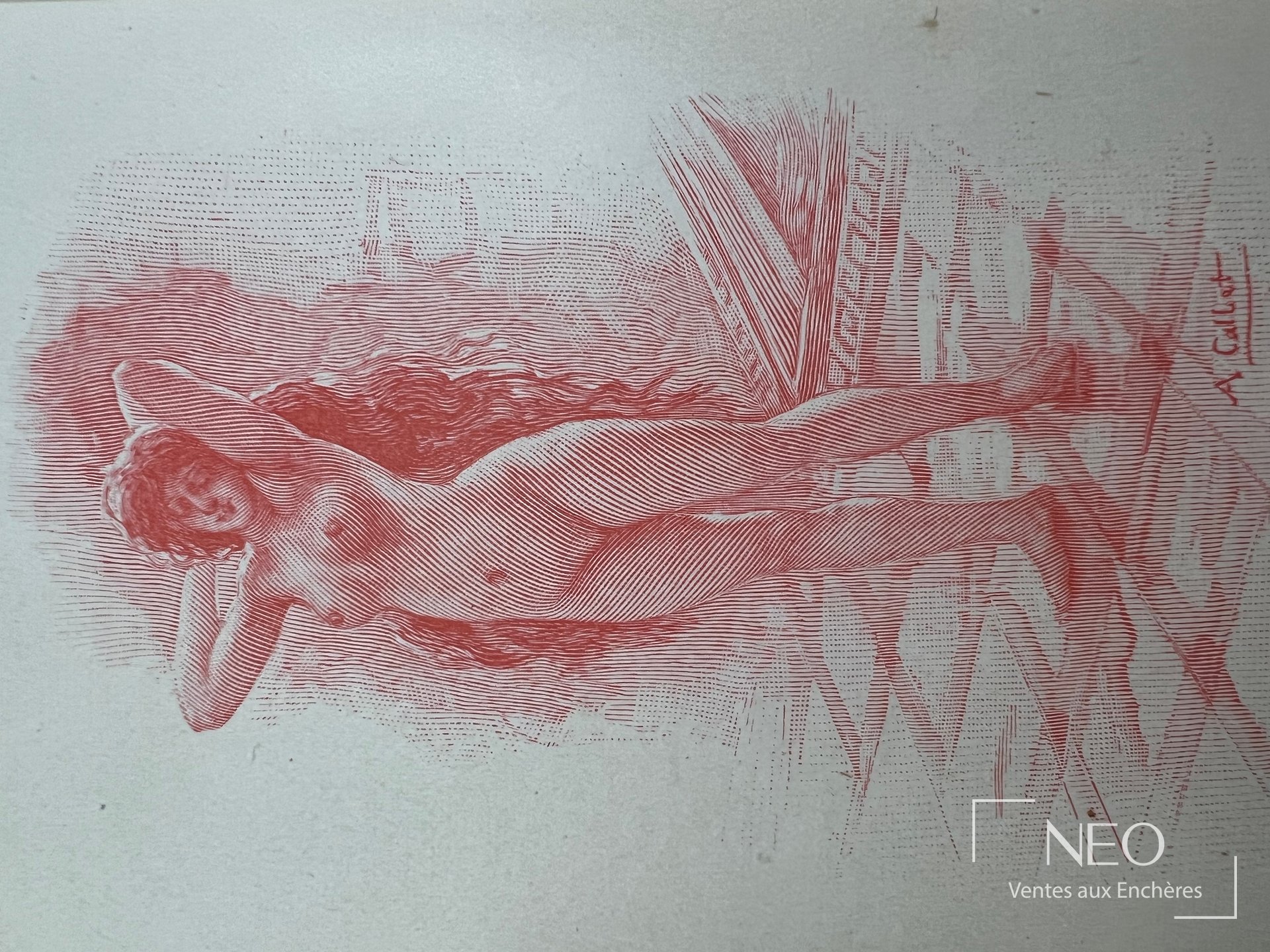 Page illustrée d’une femme nue allongée