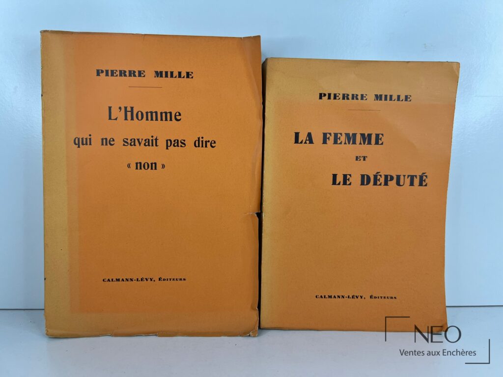 Les couvertures de deux romans brochés de Pierre Mille