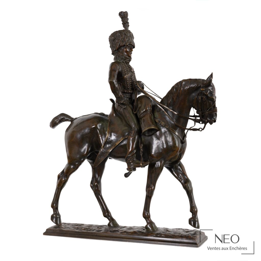 Bronze de cavalier à cheval