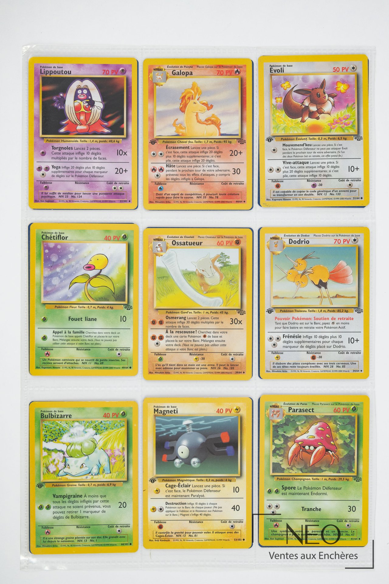 Neuf cartes Pokémon françaises