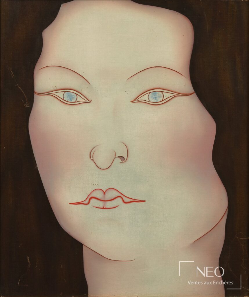 Portrait de femme stylisé sur toile
