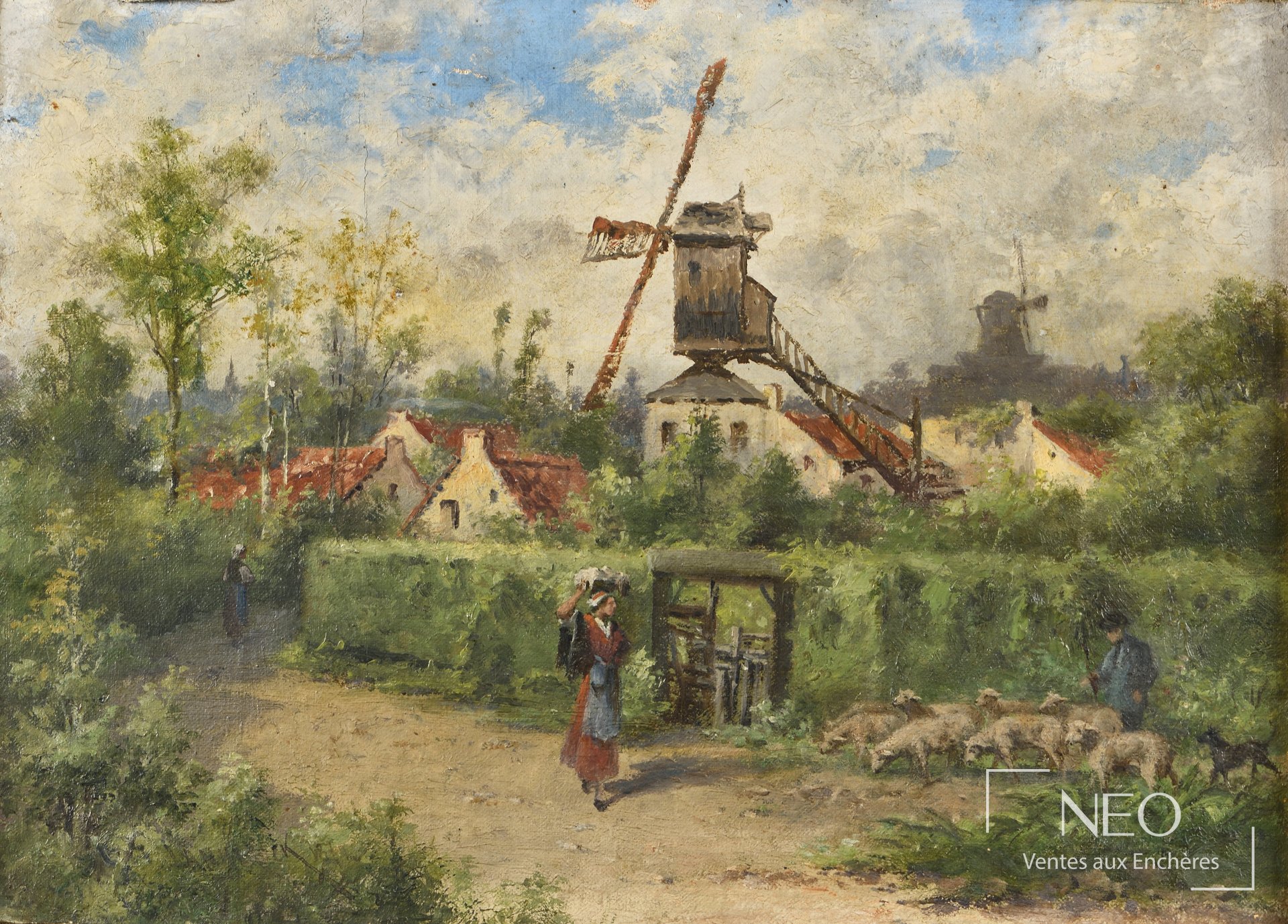 Paysage avec moulin
