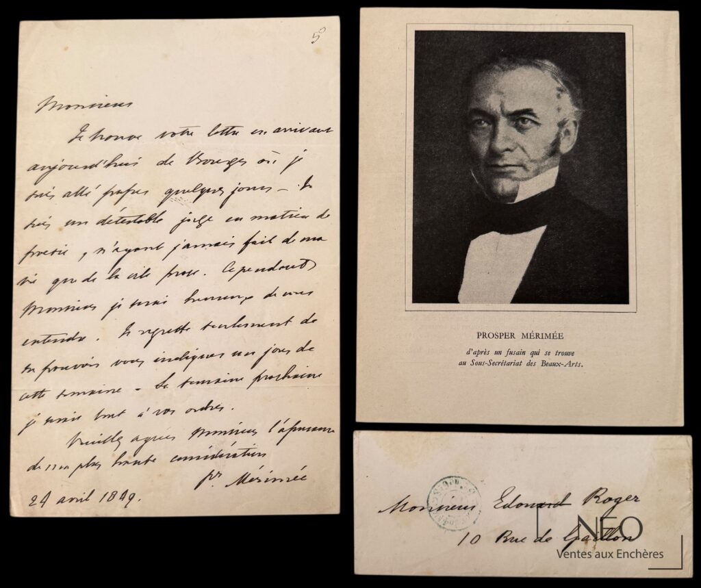 Lettre autographe signée de Prosper Mérimée