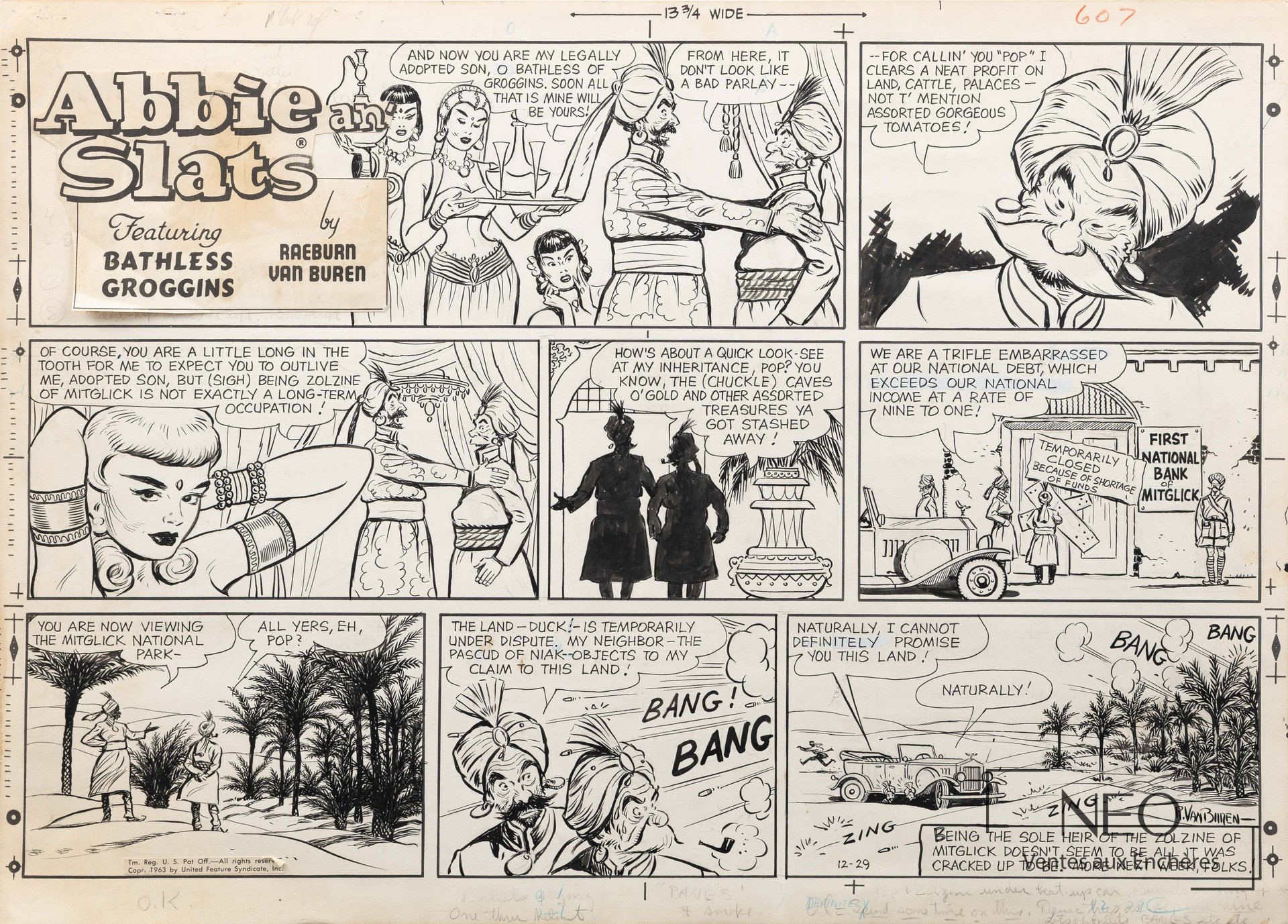 Planche de bande dessinée Abbie an’Slats signée