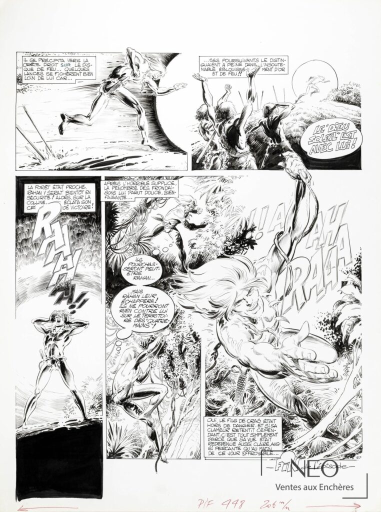Planche originale en noir et blanc de Rahan