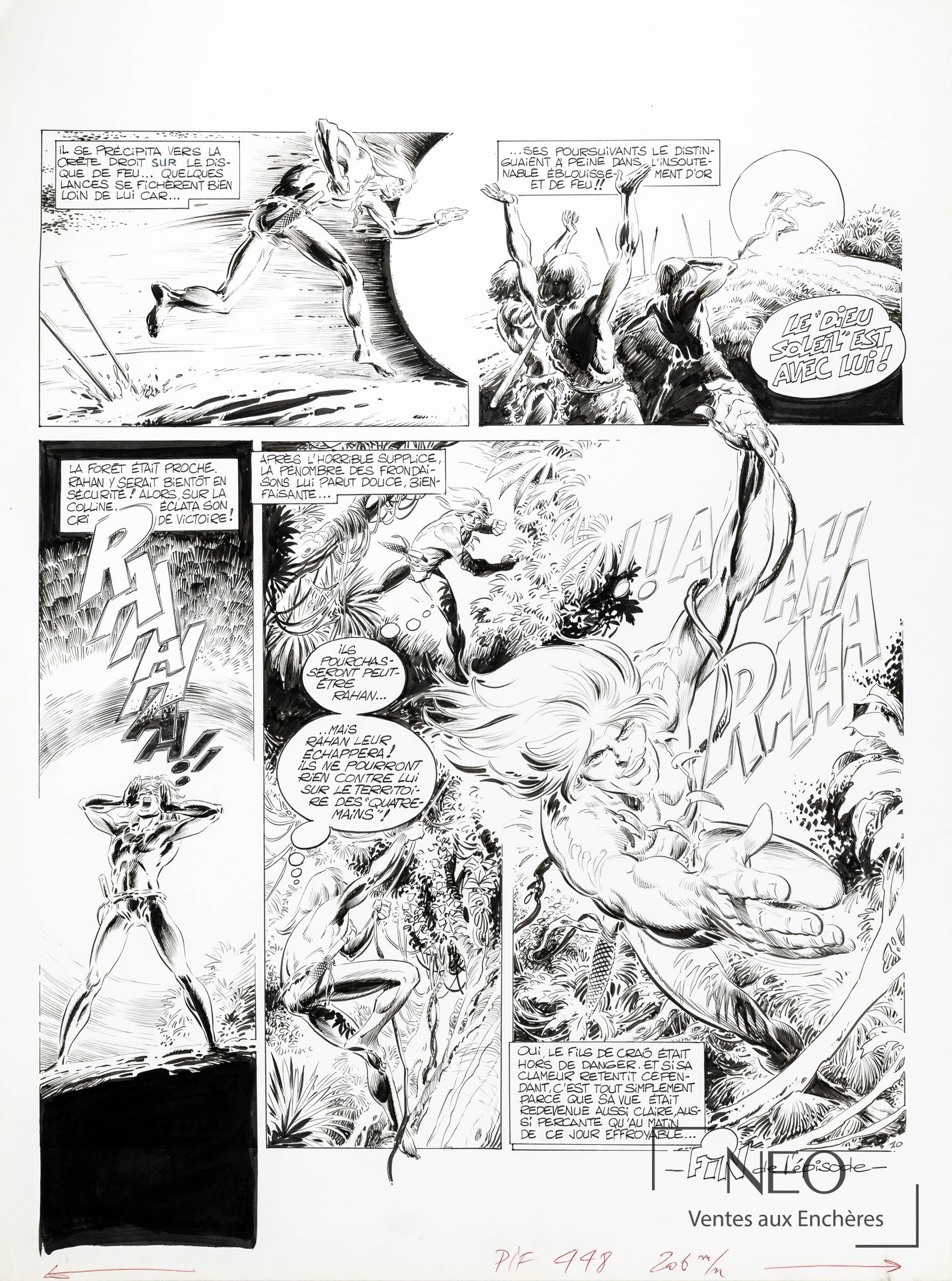 Planche originale en noir et blanc de Rahan