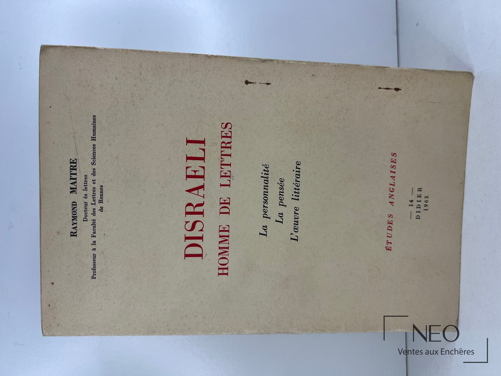 Couverture de Disraeli