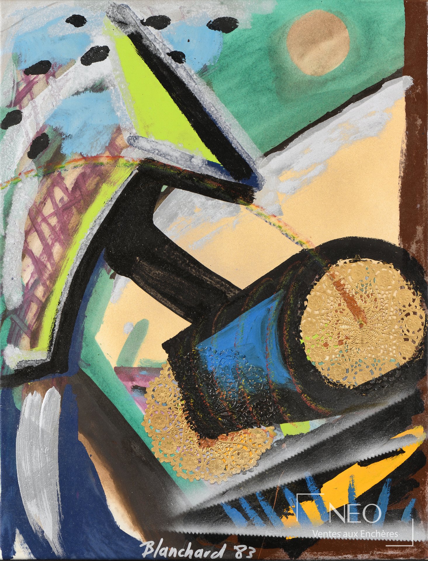 Composition abstraite aux couleurs vives