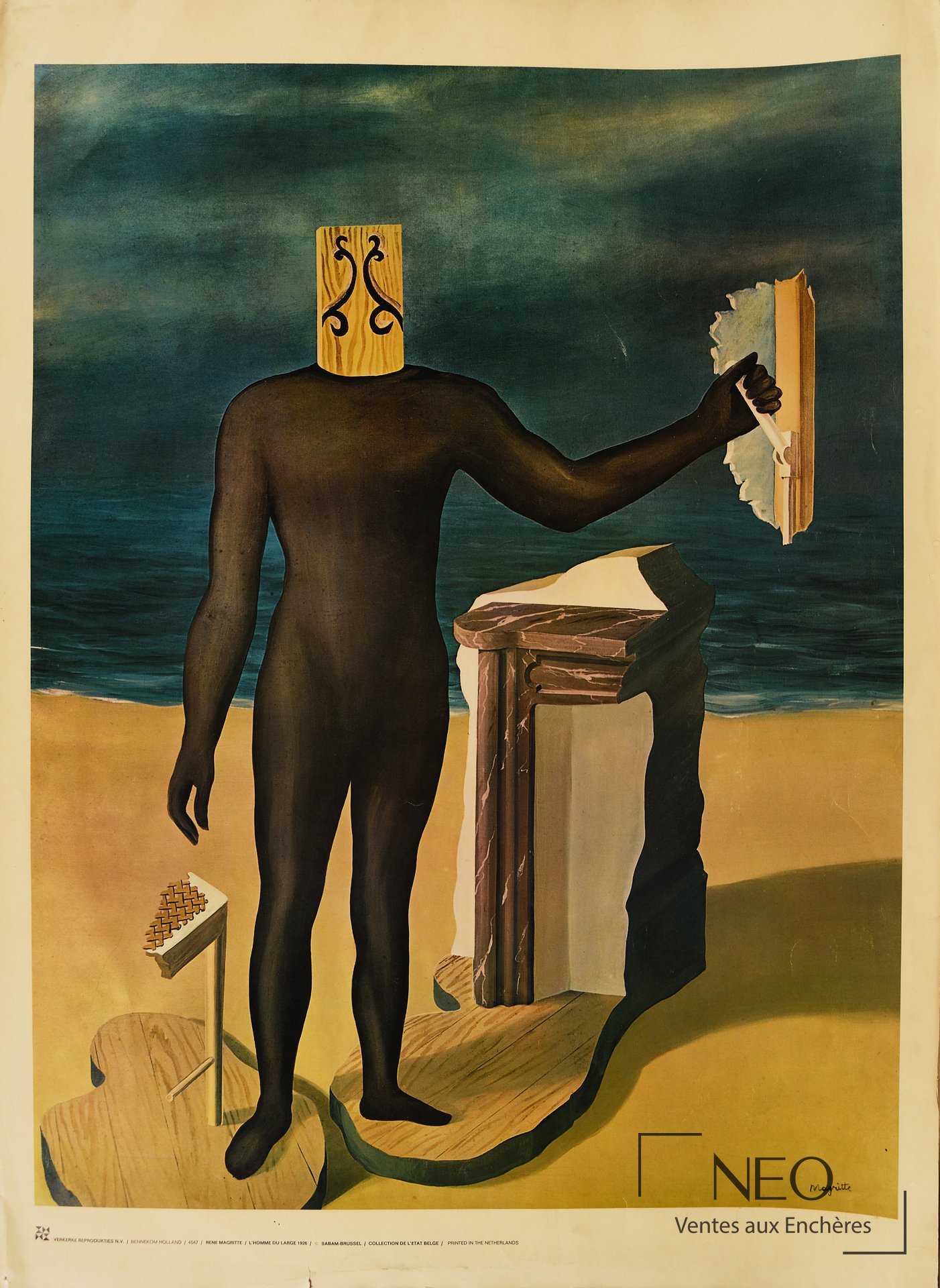 René Magritte d’après The man of the sea, impression offset