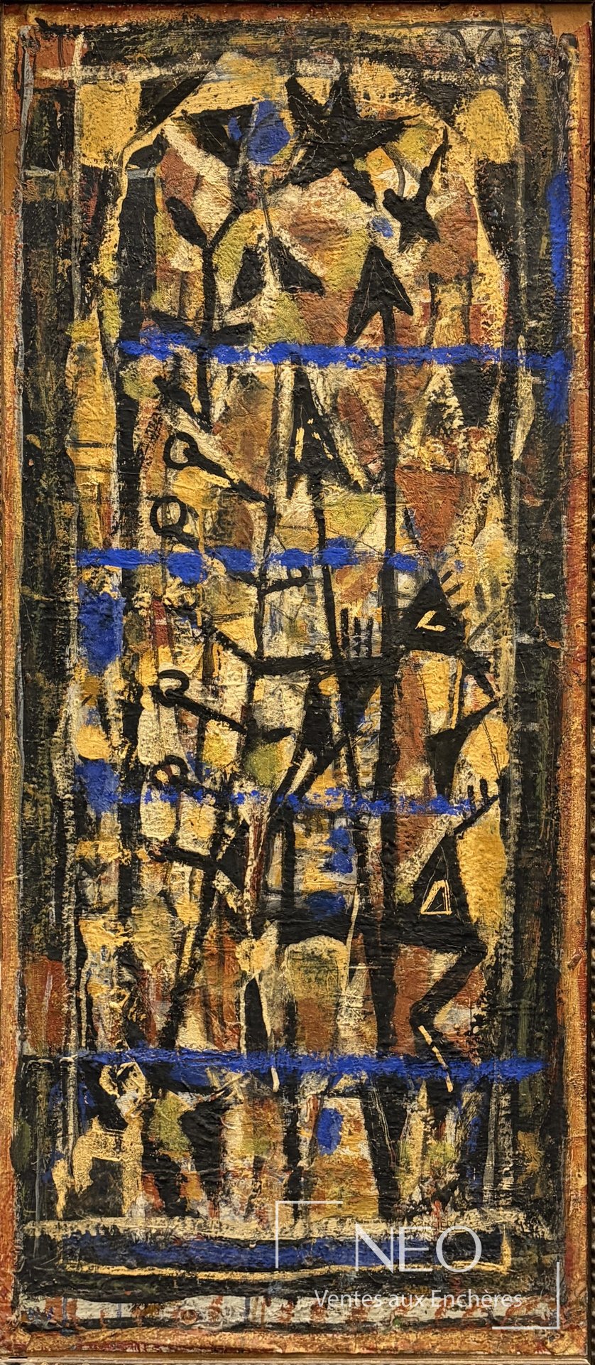 Composition abstraite de Roger Bissière aux aplats noirs