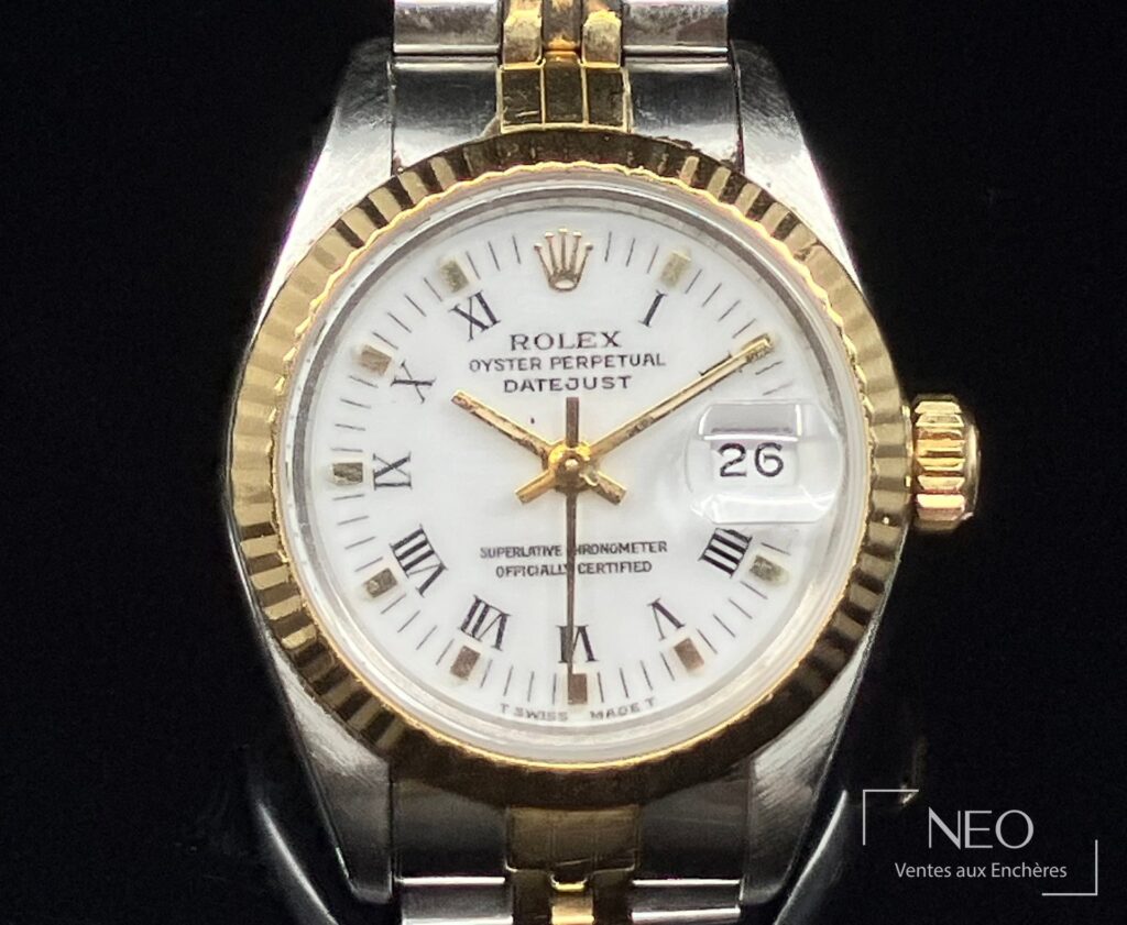 Montre Rolex Lady Oyster Perpetual Datejust de face
