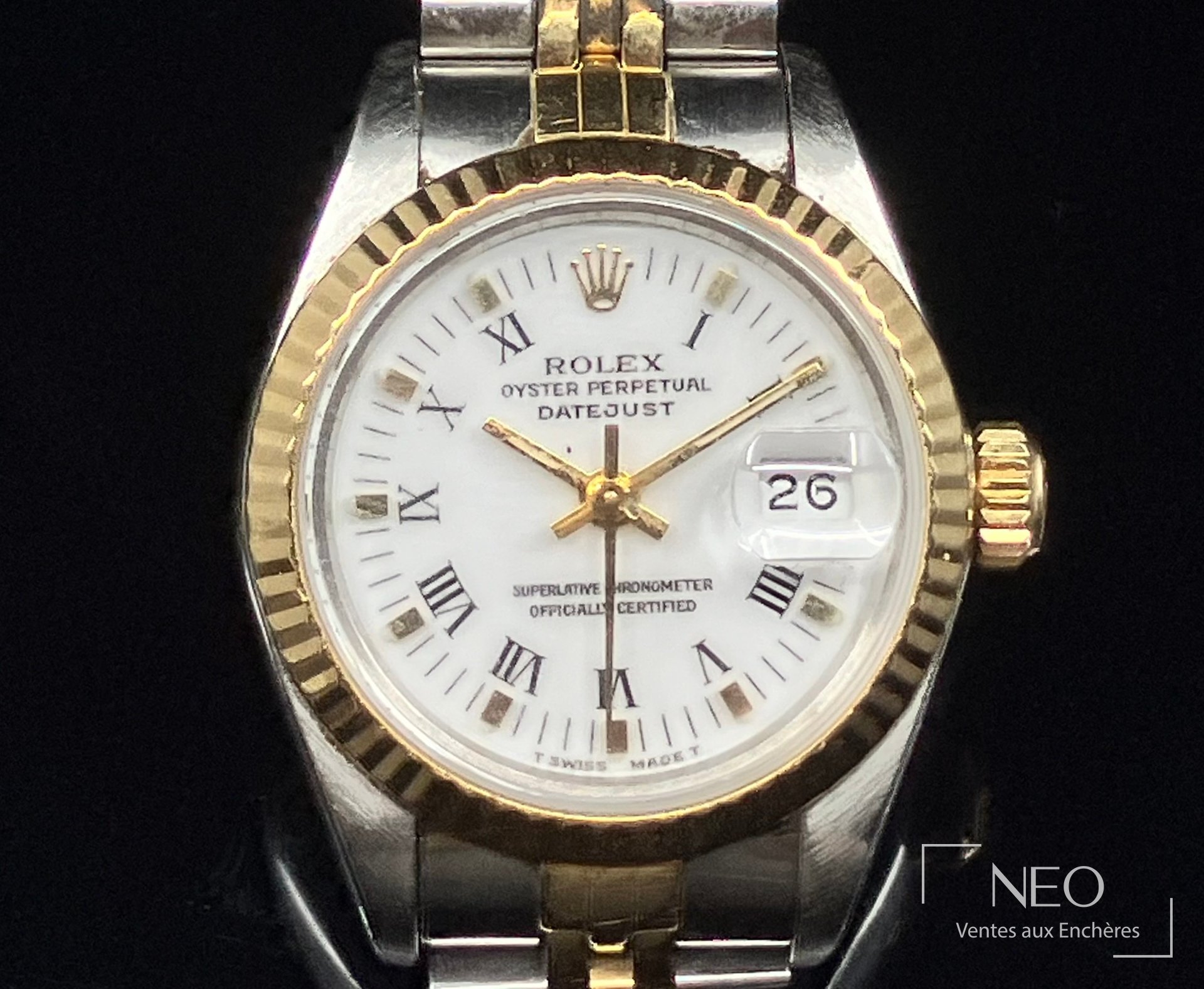 Montre Rolex Lady Oyster Perpetual Datejust vue de face
