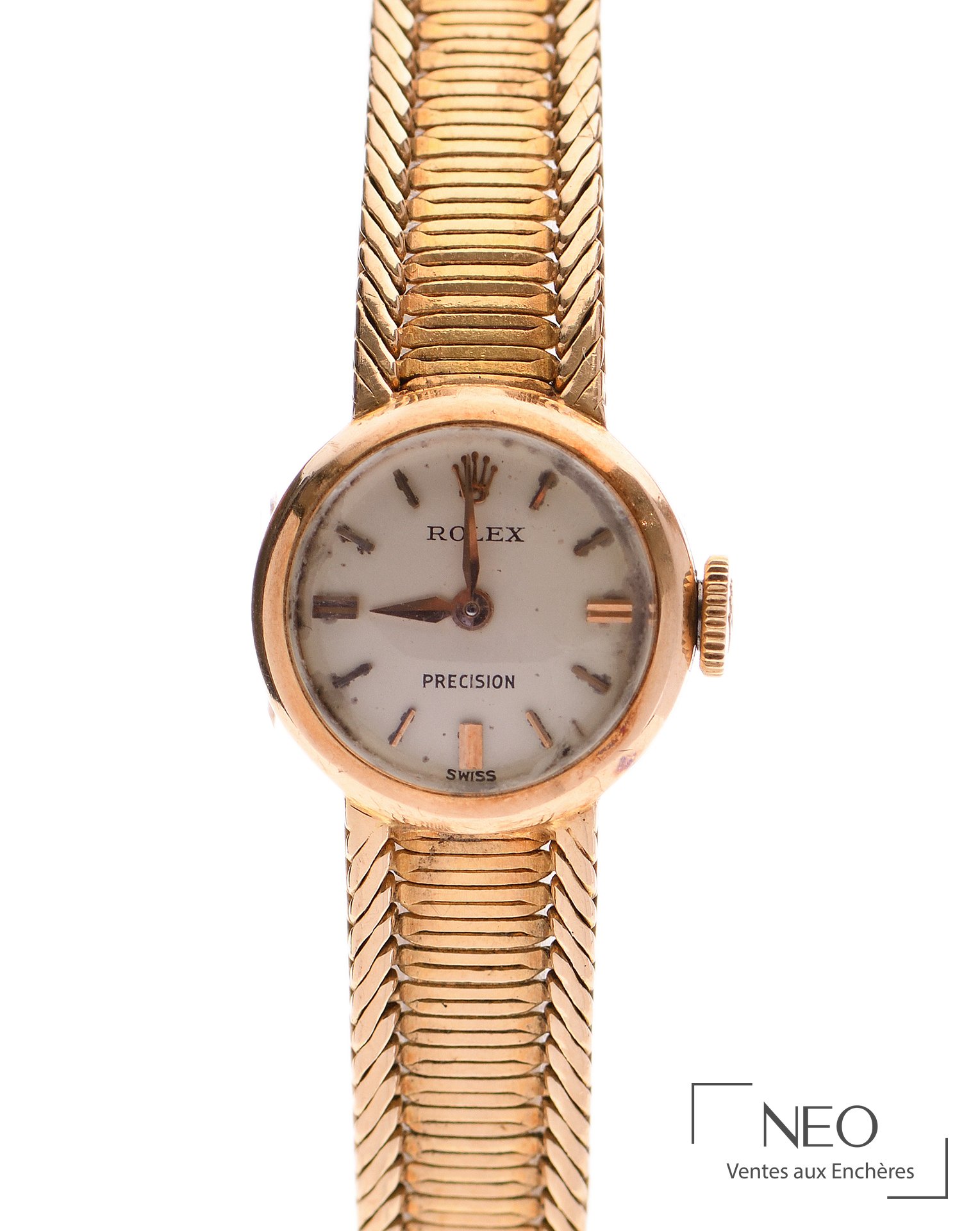 Rolex montre-bracelet en or jaune 18 carats, cadran crème, mouvement automatique