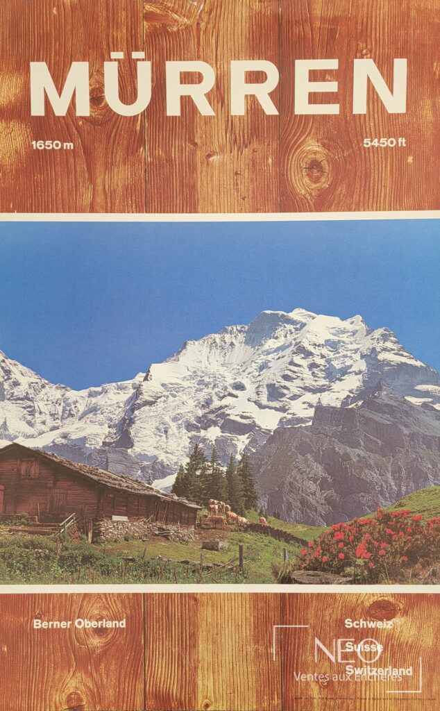 Affiche alpine Mürren avec titre en grand