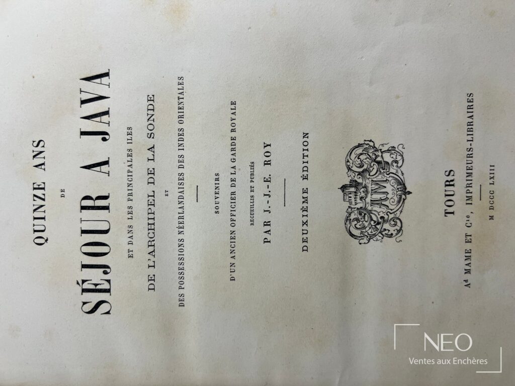Page de titre du livre Quinze ans de séjour à Java de Roy (J.J.-E)