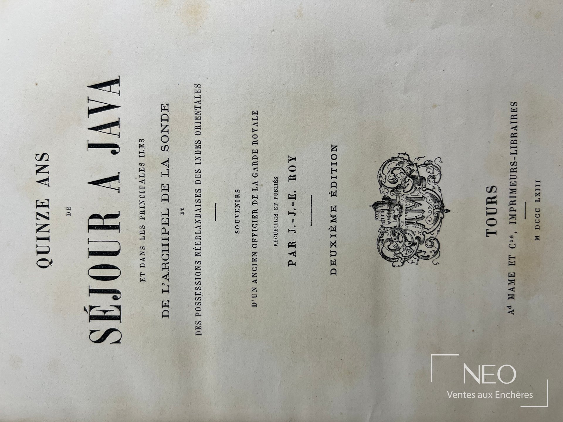 Page de titre du livre Quinze ans de séjour à Java de Roy (J.J.-E)