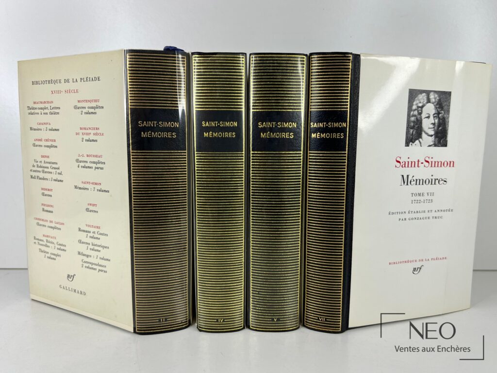 Quatre volumes Saint-Simon Mémoires en reliure éditeur