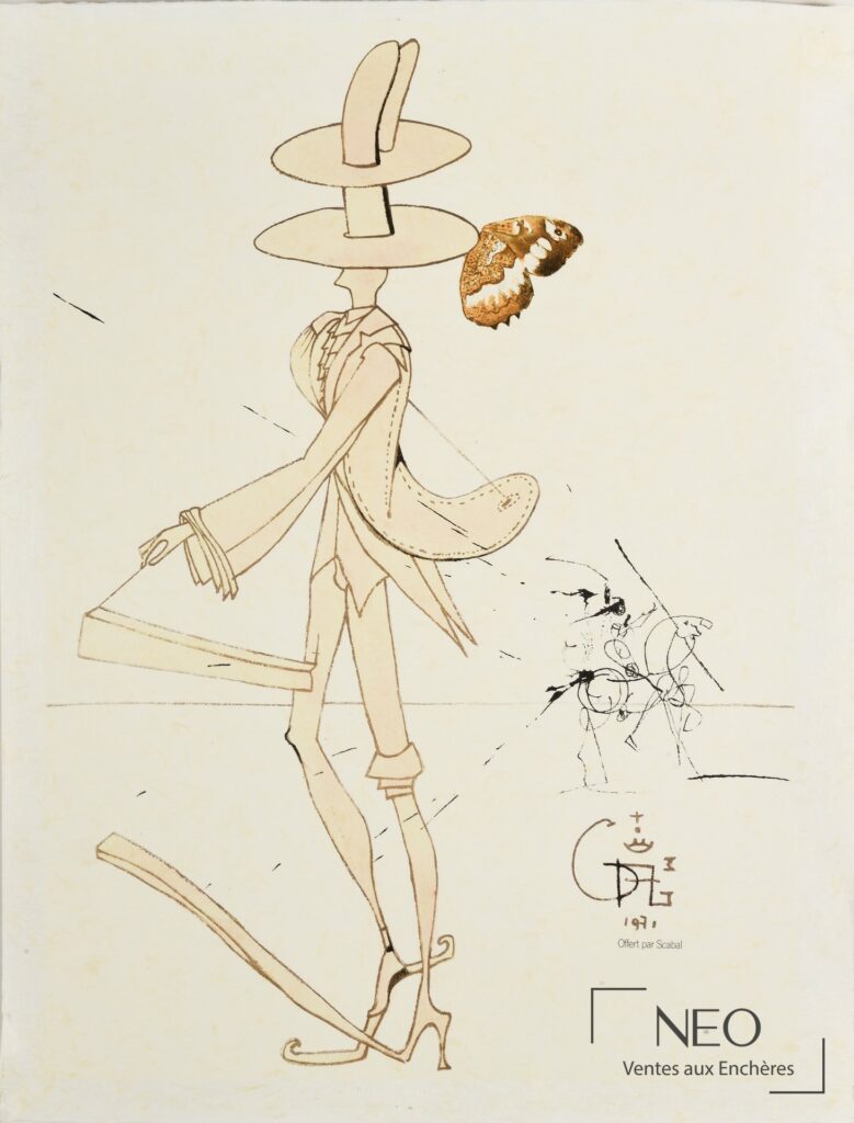 Lithographie en couleurs de Salvador Dalí d'après Projet de costume