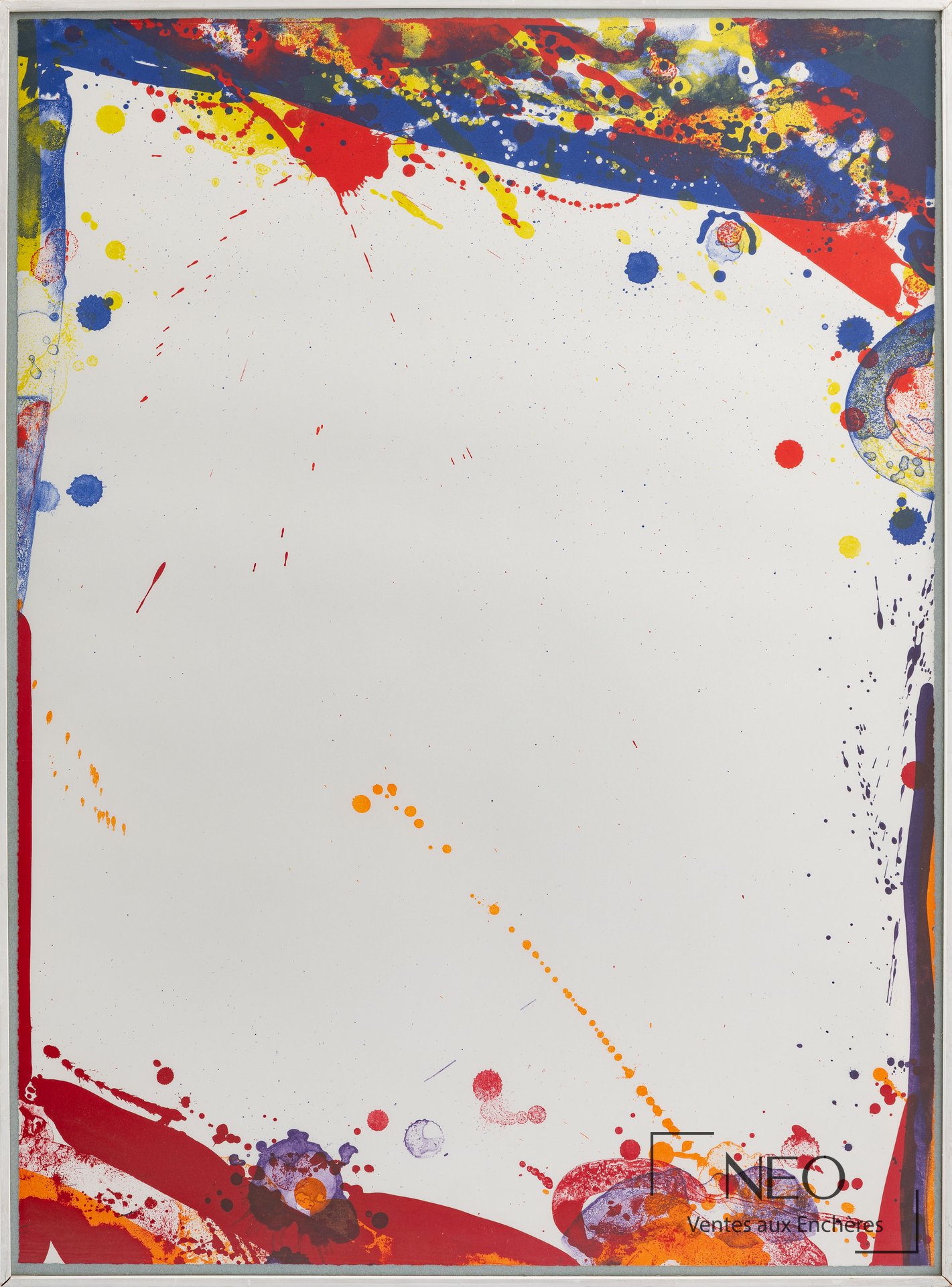 Lithographie abstraite colorée de Sam Francis
