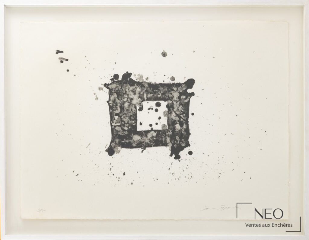 Lithographie Square de Sam Francis sous verre