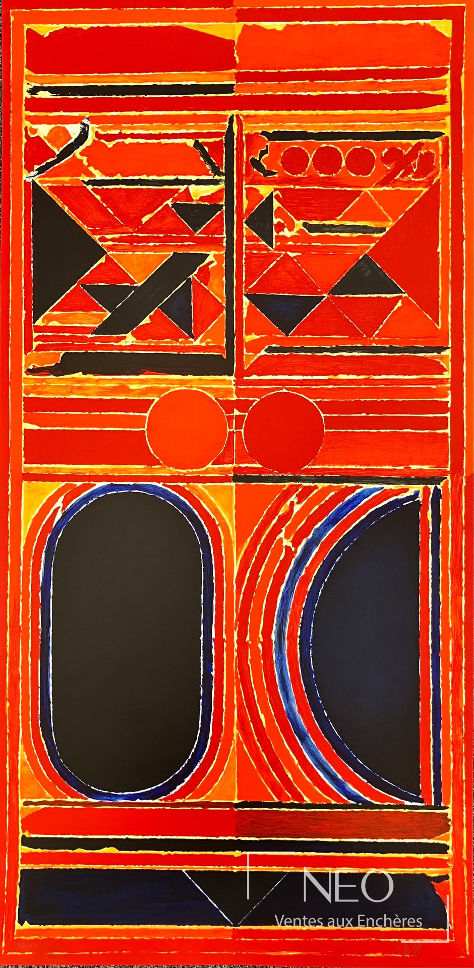 Sayed Haider RAZA, Dualité, lithographie en couleurs sur papier